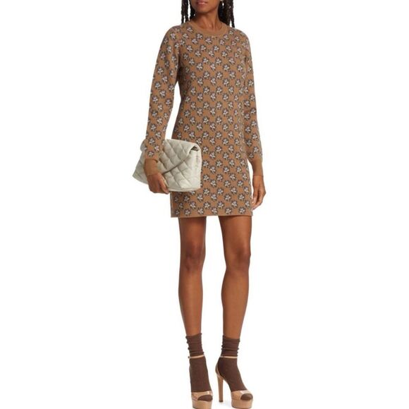 RACHEL COMEY 100% Alpaca Carine Floral Jacquard Sweaterdress NWT Size Small - Picture 2 of 11